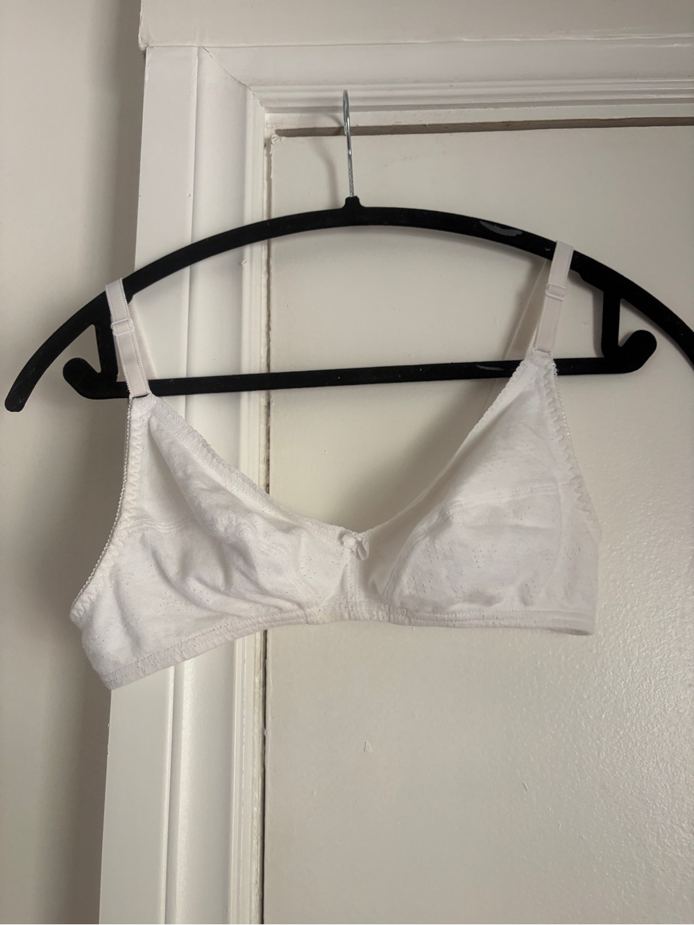 Vintage White Soft Cotton Bralette - Women's Intimates